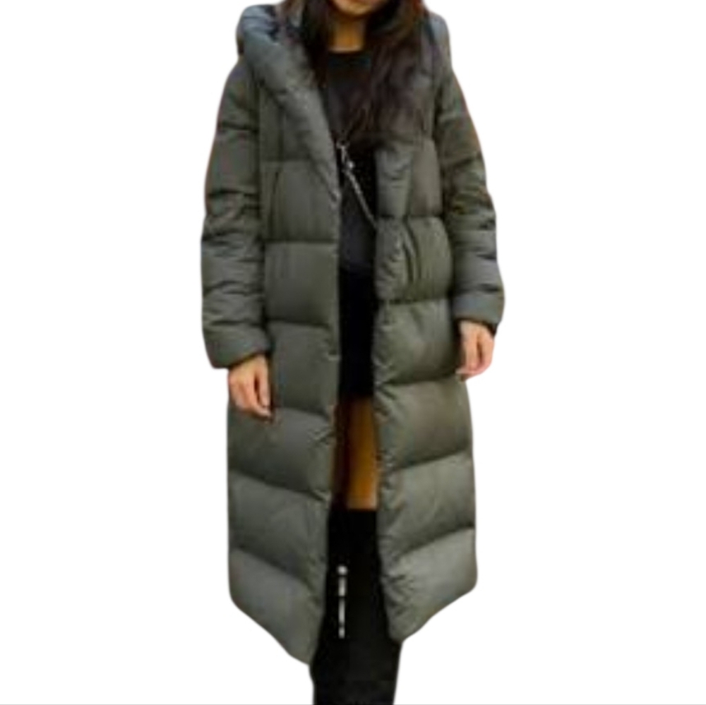 Babaton The Duvet Puffer Coat - Women's Size 2XS - Aritzia Gray Wrap Goose Down